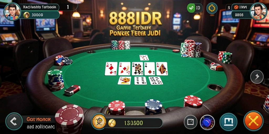 Screenshot gameplay 888IDR menampilkan pemain yang asyik bermain Poker.