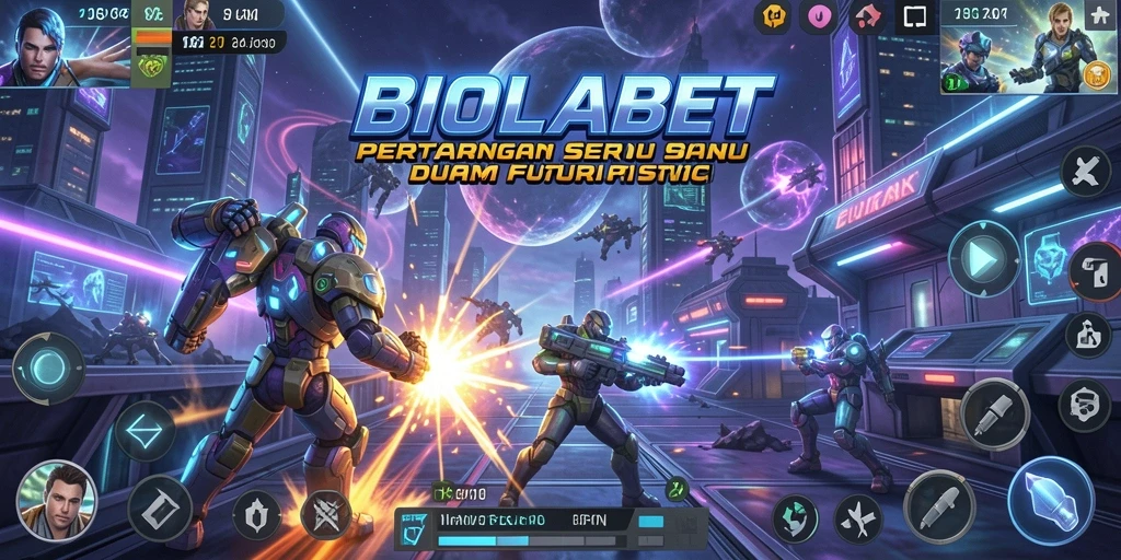Tampilan gameplay seru dalam BIOLABET dengan pertarungan intens.