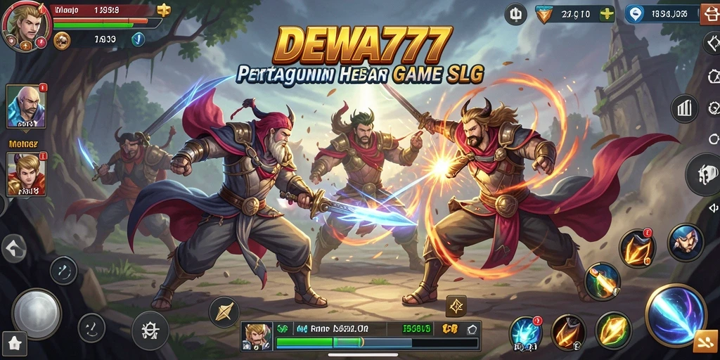 Tangkapan layar dari gameplay DEWA777 yang menampilkan pertempuran strategis.