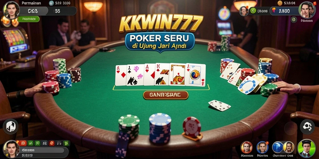 Screenshot KKWIN777 menampilkan gameplay seru dari permainan Poker.