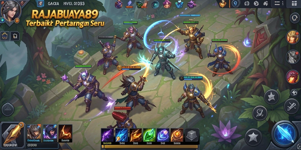 Screenshot gameplay RAJABUAYA89 dengan aksi seru di arena MOBA.